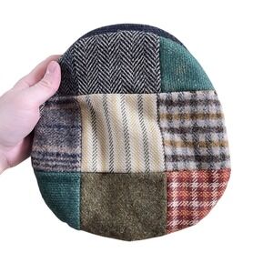 Hanna Hats Patchwork Plaid Pure Wool Donegal Ireland Paperboy Cap Men's Size M